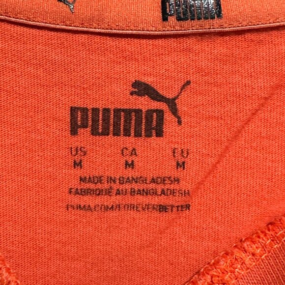 Puma Sleeveless Shirt Orange Crew Neck Men's Medium - Picture 8 of 11